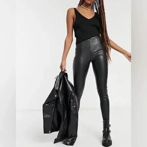 ❄️ Topshop | Black Faux Leather Pants/Leggings Size 4